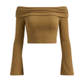 Off-the-Shoulder Sleeve Crop T-Shirt