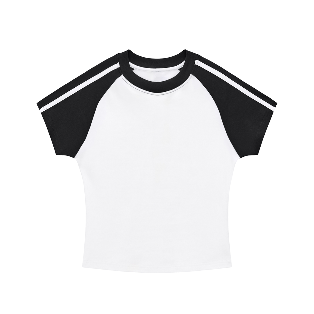 Contrast Stripes Sleeve T-Shirt