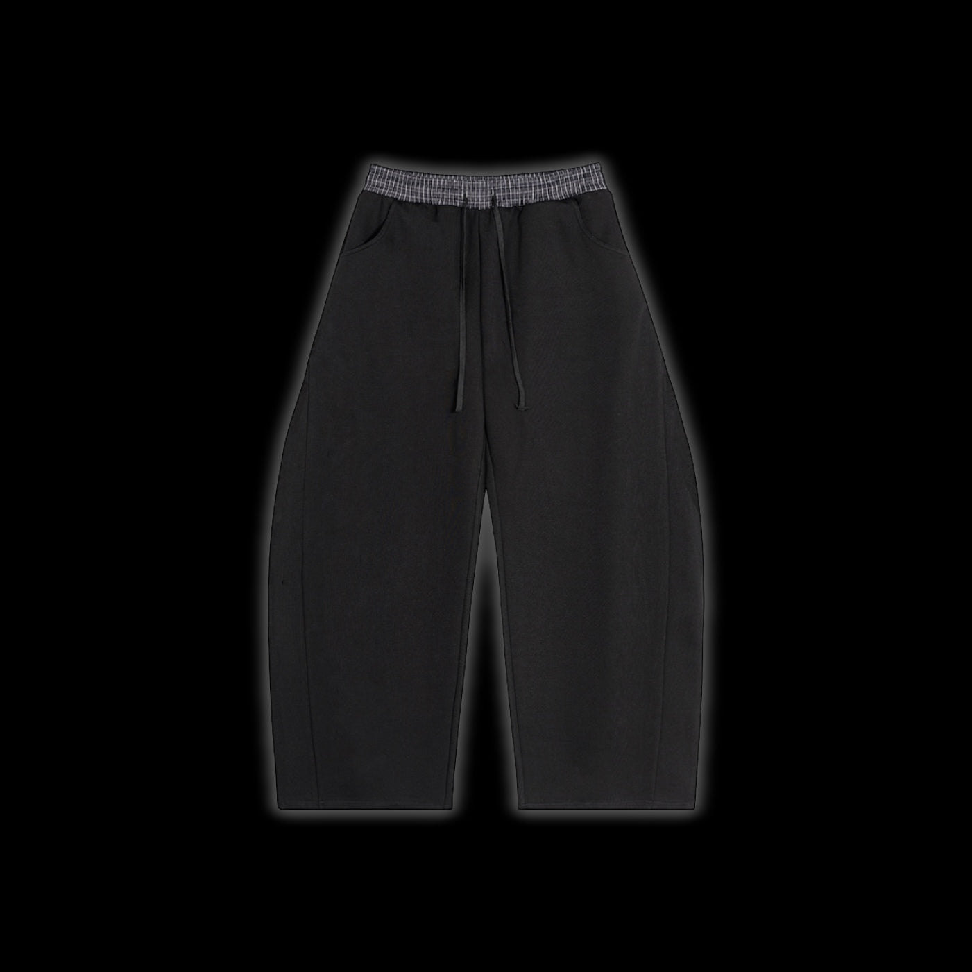 Plaid Waistband Barrel Sweatpants