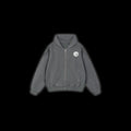 Snow Washed Tape Raw Edge Zip Hoodie