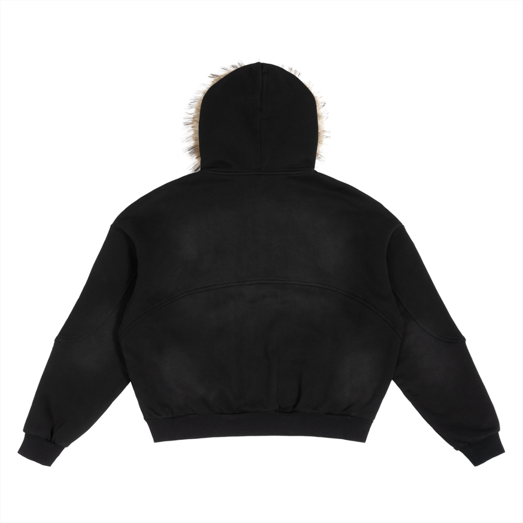 Boxy Detachable Fur Hoodie