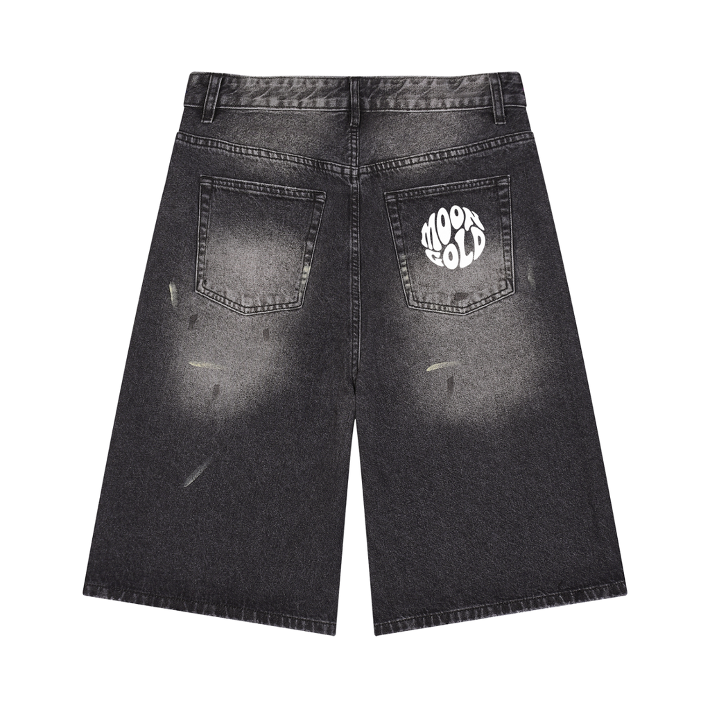Men’s Vintage Wash Wide Leg Denim Shorts